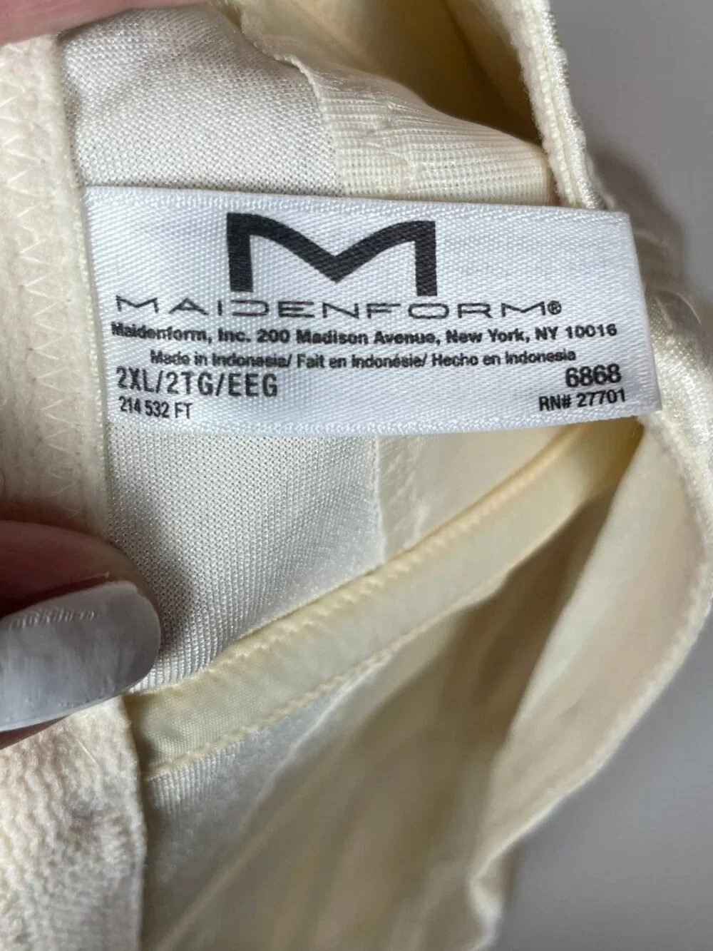 MAIDENFORM Coquette Jacquard Corset Waist Nipper Underbust Shaper Ivory 2XL